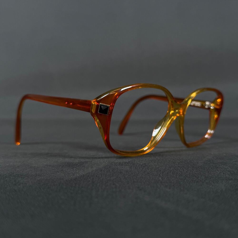 Opyl Vienna Line 1230 30 51 14 Amber Oversized Eyeglasses Frame Only Austria